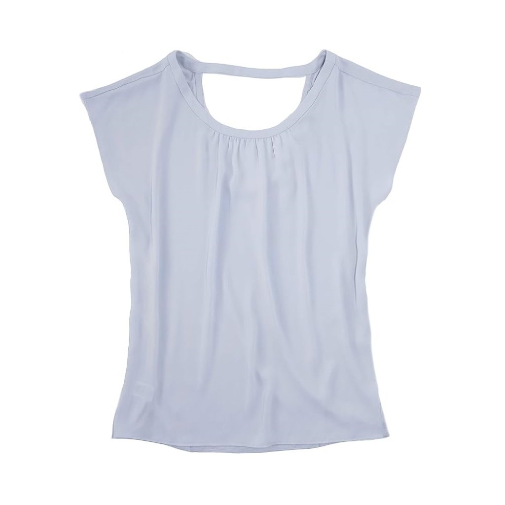 Ann Taylor Loft Women's Mixed Media Bar Back Tee Blouse Top Size Medium